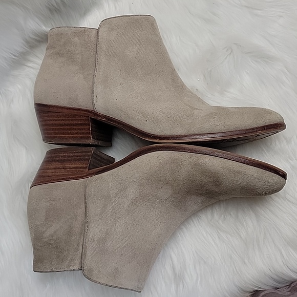 SAM EDELMAN Petty Taupe Suede Western Boho Preppy Zip Up Ankle Bootie Boots 10.5 - Picture 6 of 15